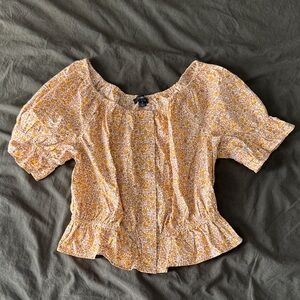 J. Crew Floral Shirt in Yellow and White